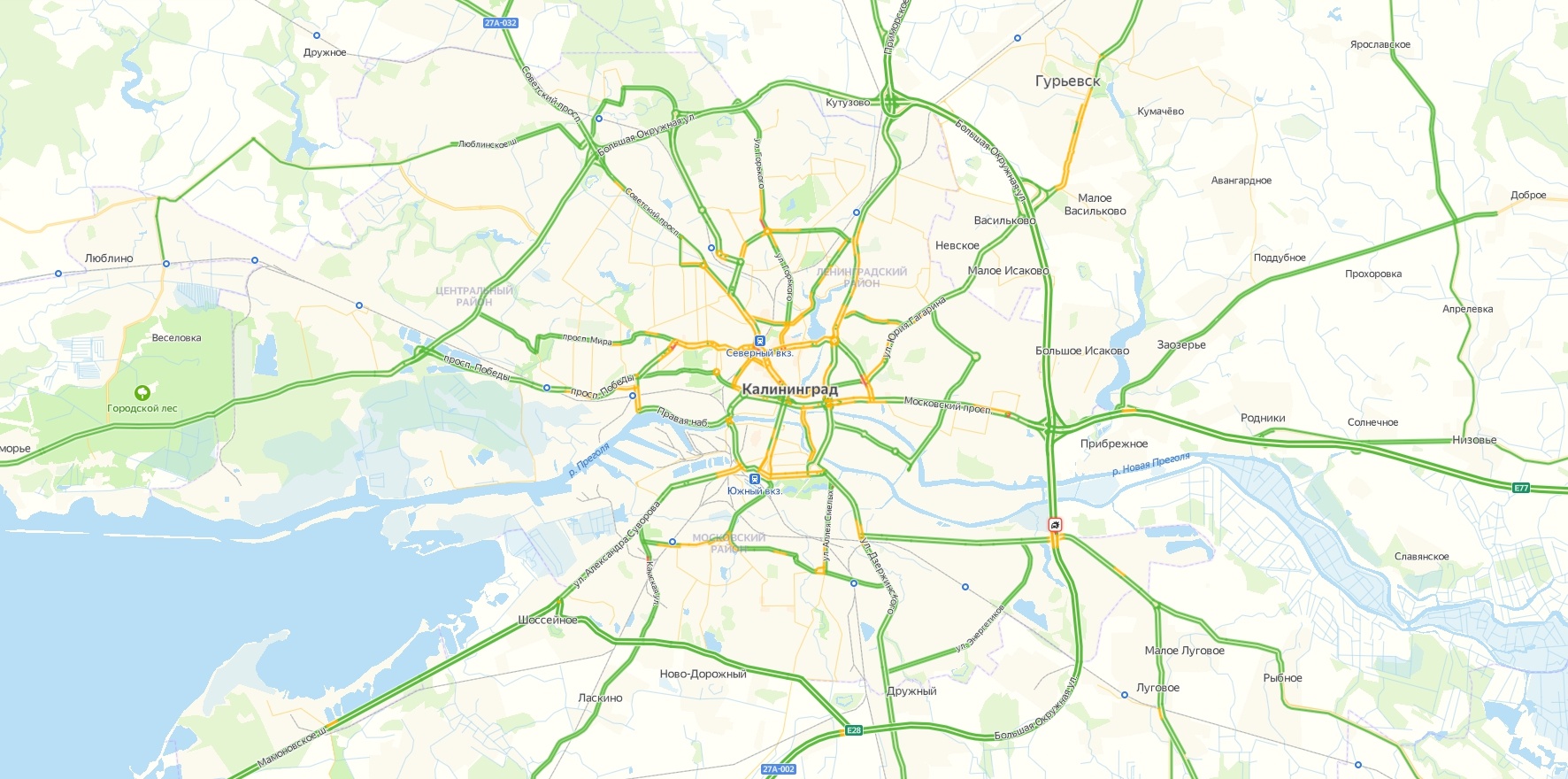 Карта транспорта калининграда онлайн в реальном времени
