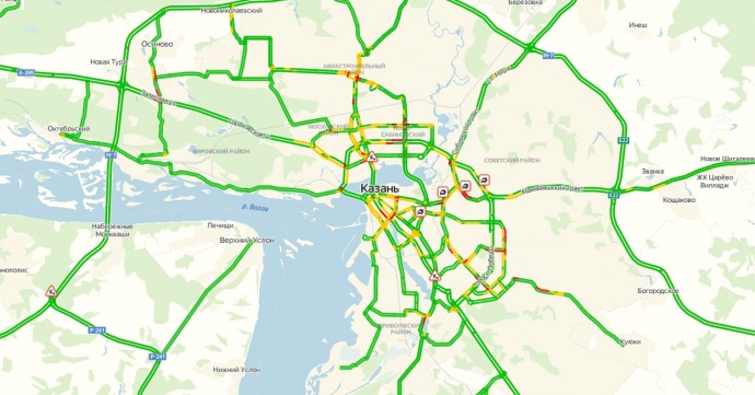 Автомобильные пробки в казани