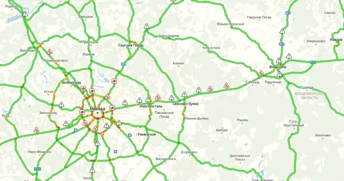 Карта дорог москвы с пробками онлайн в реальном времени