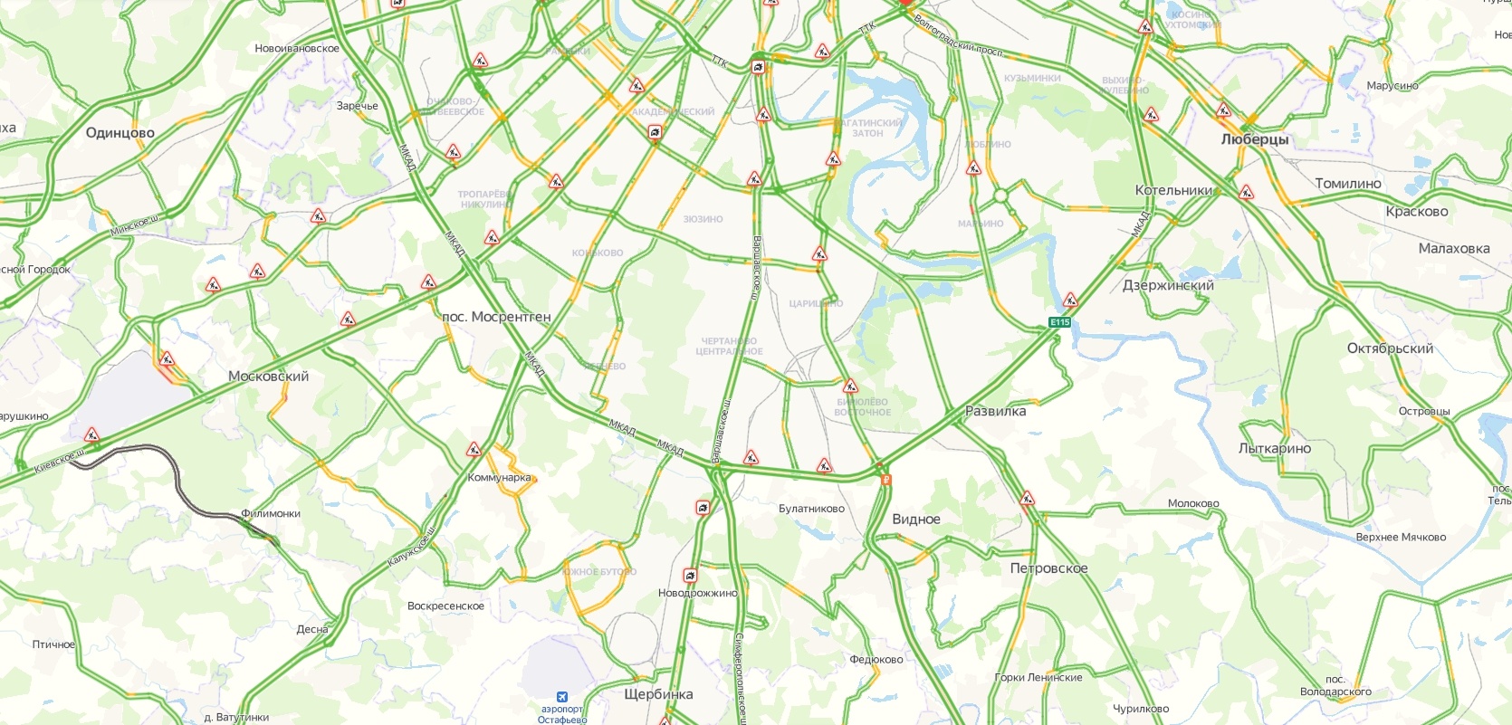 Пробки на дмитровском шоссе в сторону москвы сейчас карта